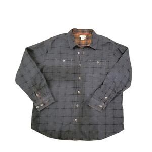 Carbon2Cobalt Button Down Shirt XL Black/Grey Windowpane Casual